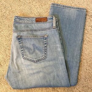 AG The Stevie Slim Straight Jeans light denim blue wash